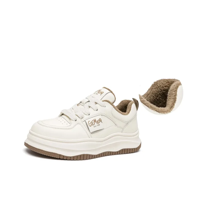 GEMEIQ Skateboard Shoes Women's Low Top Ecru/Beige Black/Beige Brown/Ecru White Fleece Lined/Ecru Black Fleece Lined/Ecru Brown Fleece Lined-10