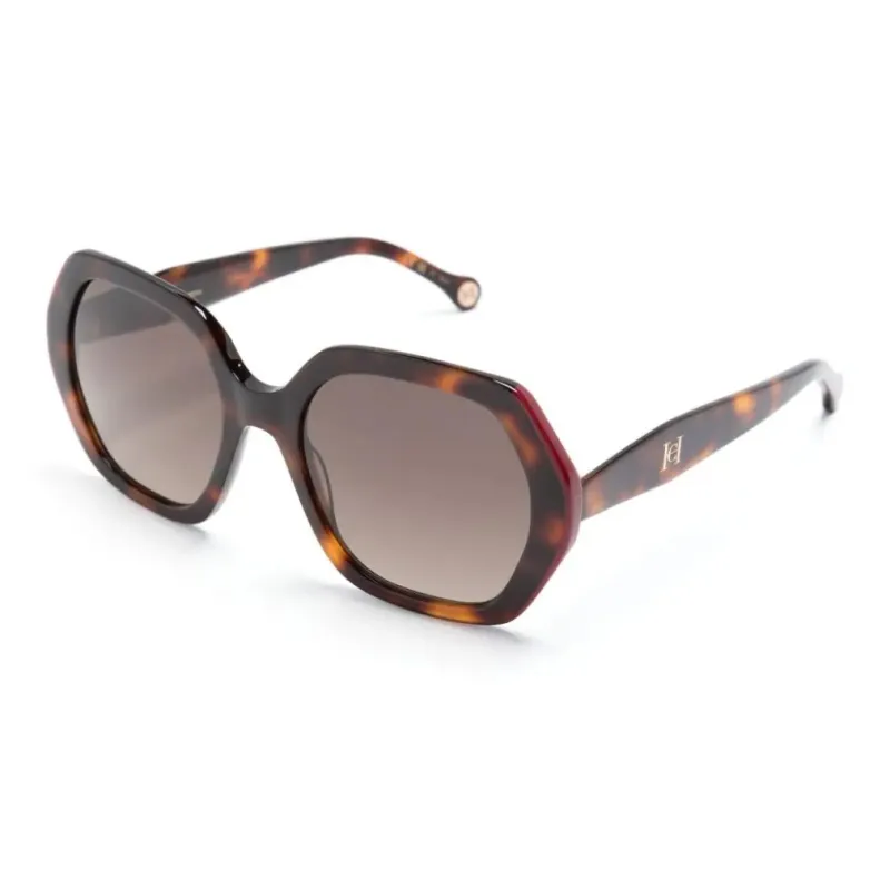 CarolinaHerrera Tortoiseshell effect Oversized frame Sunglasses-0
