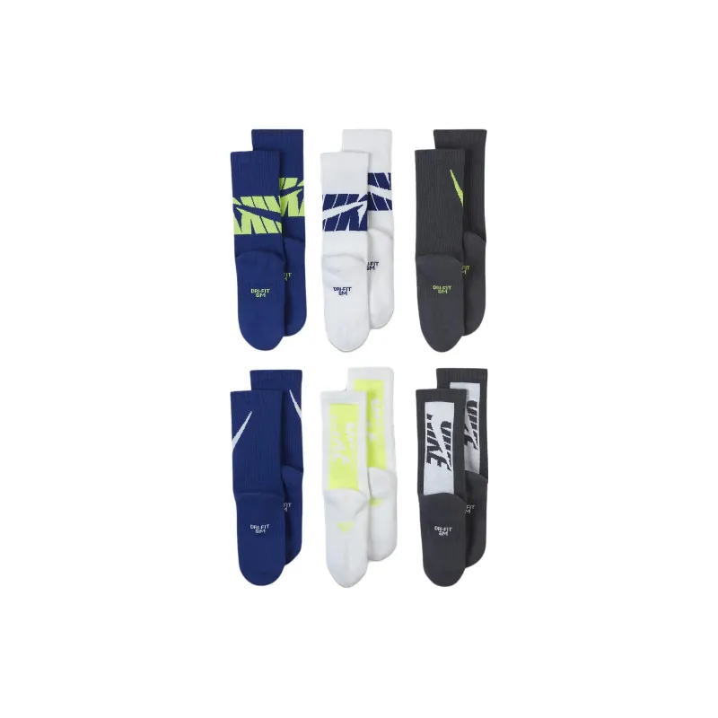 Nike Kids' Apparel Cushioned Crew Socks Mid Calf Socks Kids' 6 Pack-1