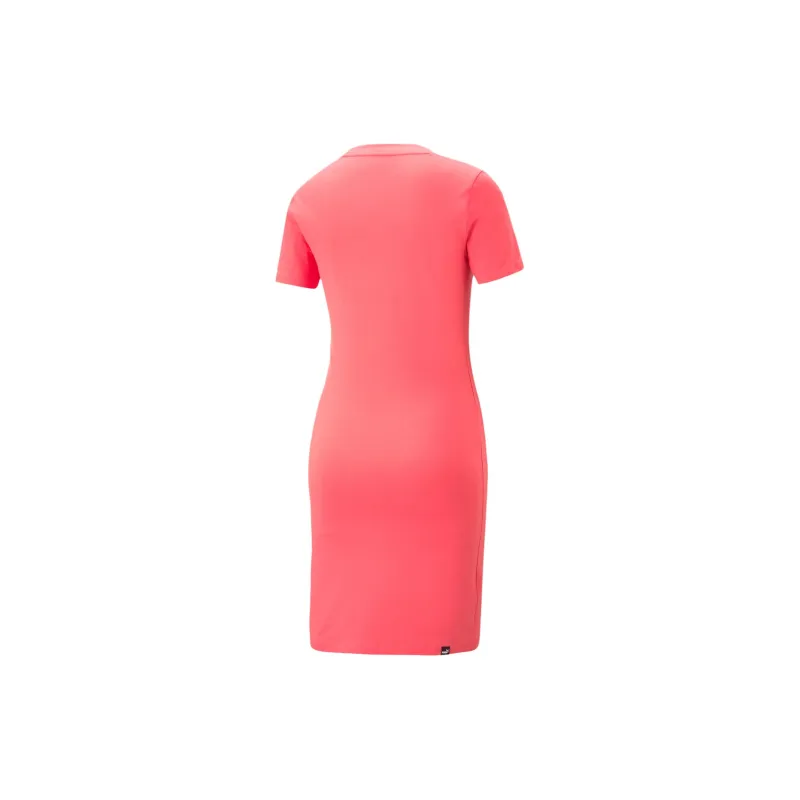 PUMA Robe T-shirt Coupe Slim Essentials Femme Short-Sleeved Dresses Women's Pink-1