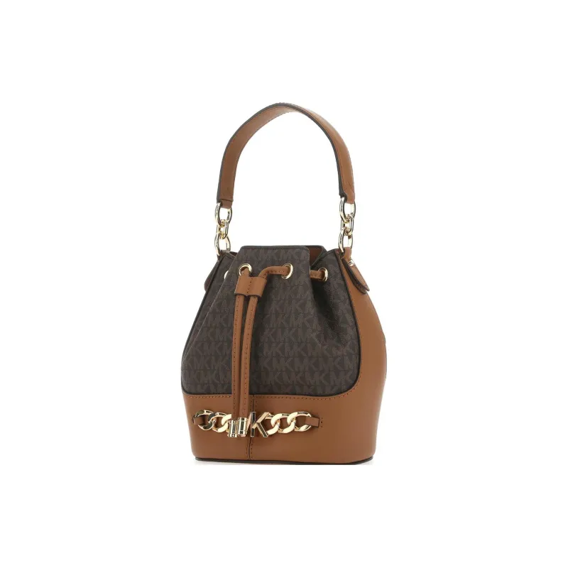 MICHAEL KORS Cow Leather Shoulder Bag, Crossbody Bag, Handbag Trumpets Women's Dark Brown & Acorn Brown-2
