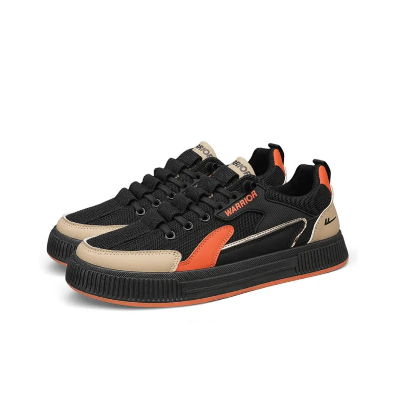 Warrior Wear resistant And Lightweight Low Top Skateboard Shoes Men's Black Orange-2
