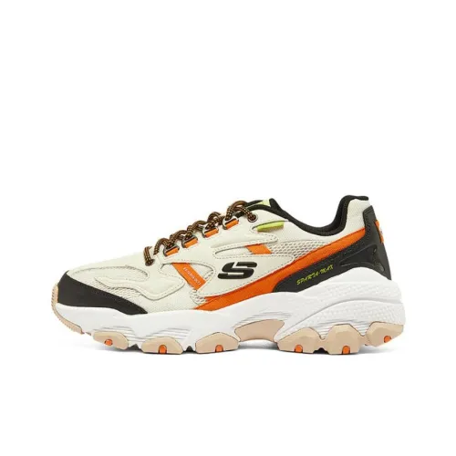 Skechers DLITES Cushioning Low Top Chunky Sneakers Men's White Orange Black