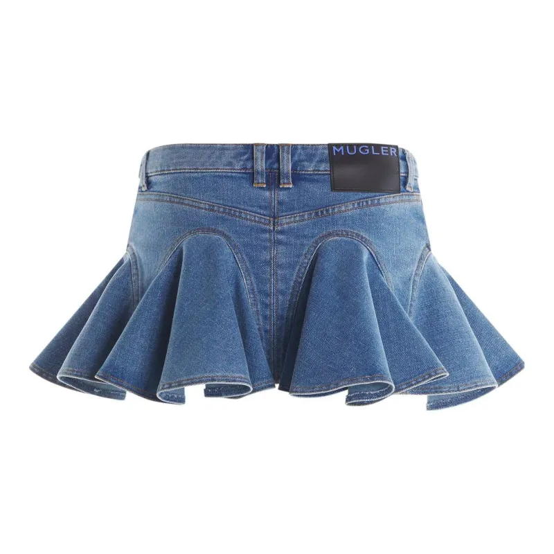 Mugler FW23 Denim Short Skirts Women's Blue-1