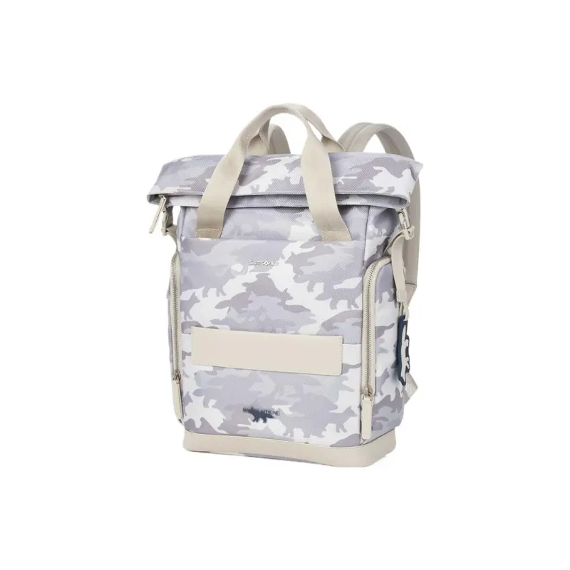 SAMSONITE X MK Collaboration Polyester Travel Bags Backpack Unisex Camouflage White-1