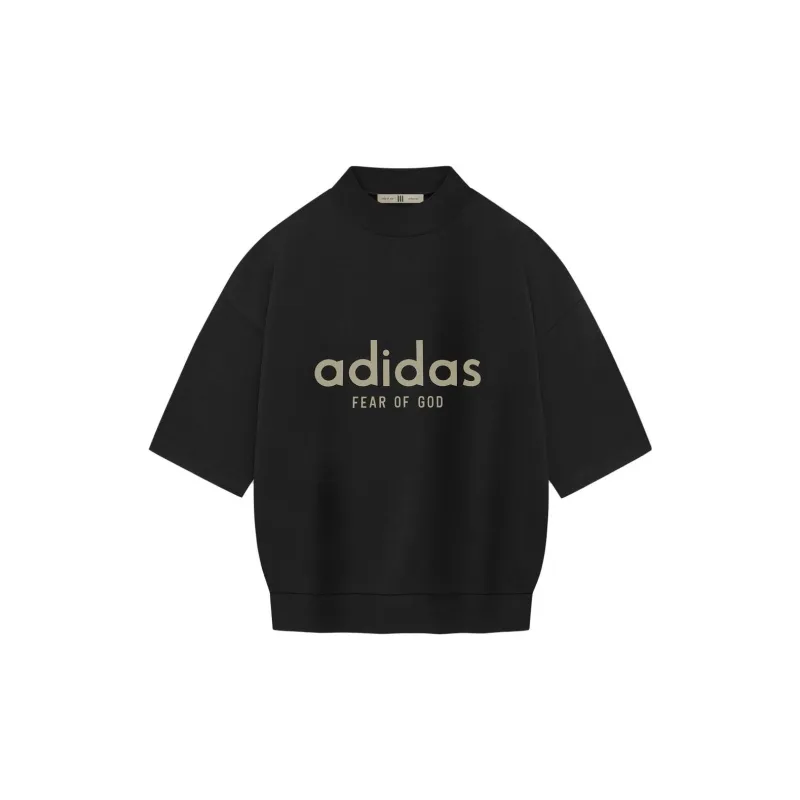 Fear of God Athletics Heavy Jersey 3/4 Mock Tee Black XS - POIZON
