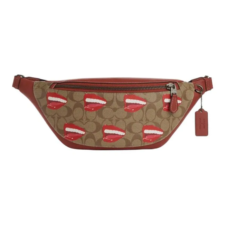 COACH Warren PVC With Cow Leather Crossbody Bag, Sling Bag, Fanny Pack Medium Size Men's Brown-0