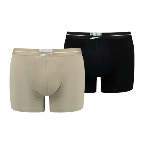 PUMA Men's Gentle Retro Boxer 2 Pack Underpants Men's 2 Pack Beige