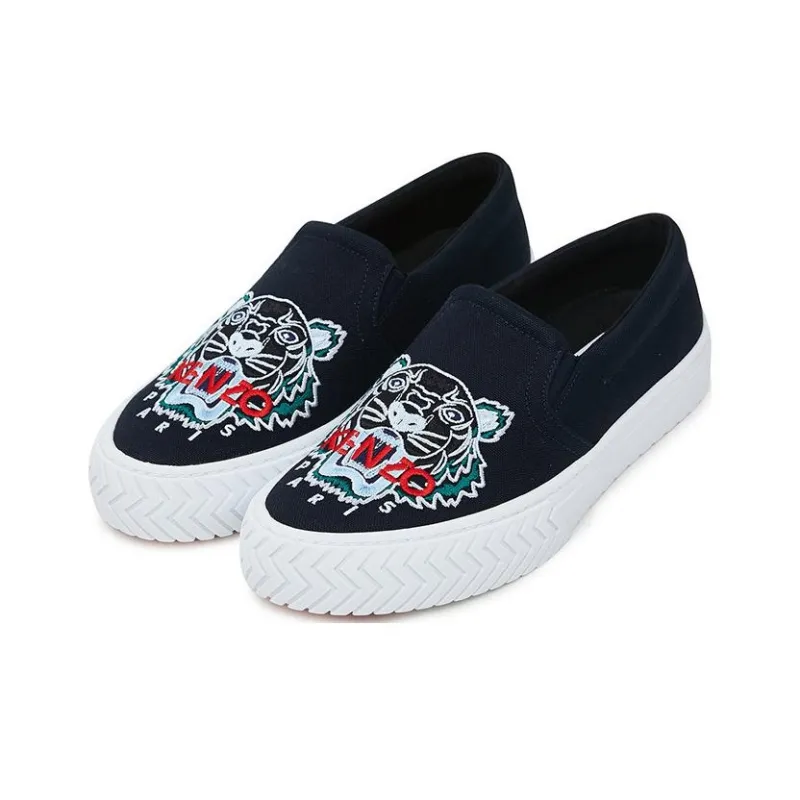 KENZO Tiger K Skate Low Top Stylish Skateboarding Shoes Men's Marine Blue-3