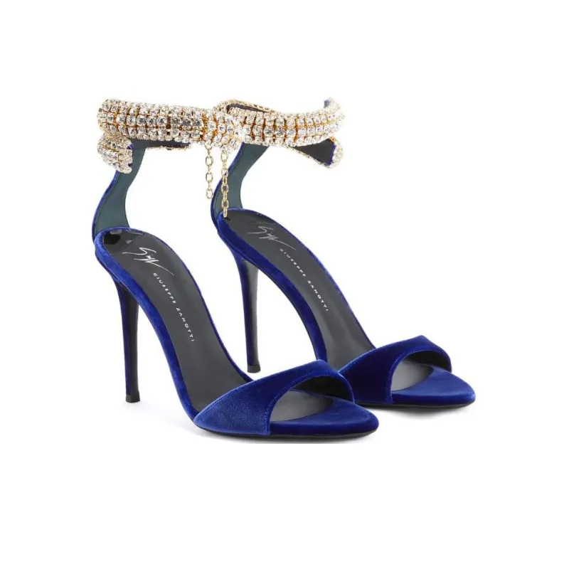 Giuseppe Zanotti Intriigo Bijoux Velvet Sandals Women's-3