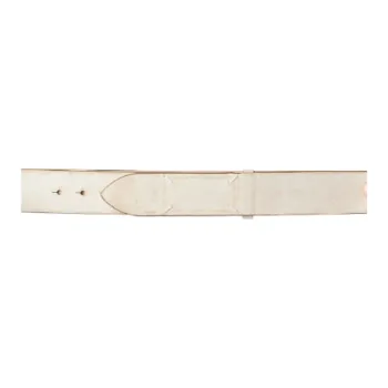 Maison Margiela Solid Color Decoration Pin Buckle Leather Belts Unisex White 4.5CM