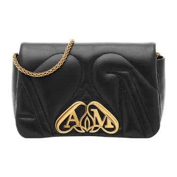 Alexander McQueen Lambskin Shoulder Bag, Crossbody Bag Mini Women's Black