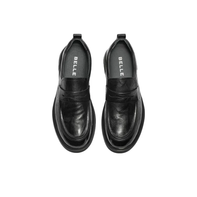 BELLE Dress Shoes Men Low Top Black-4