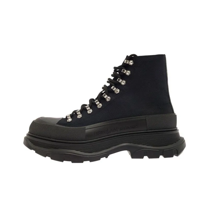 Alexander McQueen Trade Slick Black Lace up Boots 'Black'-0