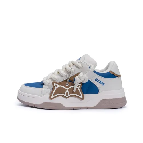 Seattle Palm Skateboard Shoes Unisex Low-Top White/Blue