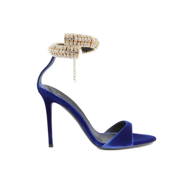 Giuseppe Zanotti Intriigo Bijoux Velvet Sandals Women's-1
