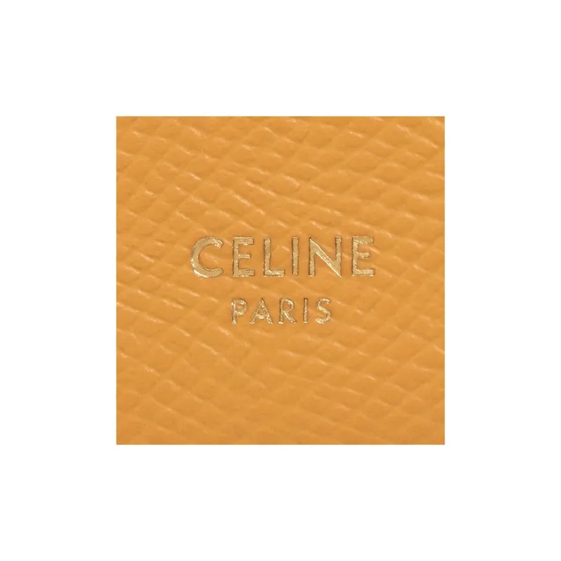 CELINE Grained Calfskin Wallet Women's Yellow-6