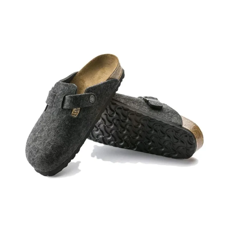 Birkenstock Boston Regular 'Wool Felt Anthracite'-4