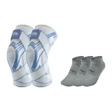 Blue Gray+3 Pack Gray Socks