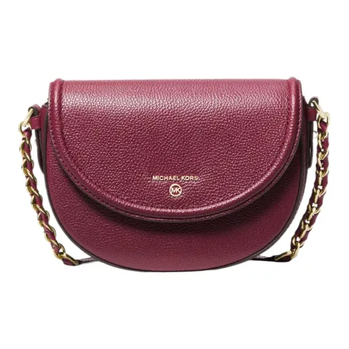 MICHAEL KORS Jet Set Leather Saddle Bag Shoulder Bag Crossbody Bag Medium Size Women's Burgundy