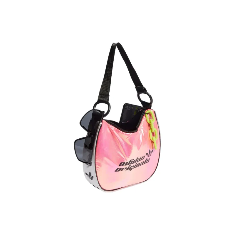 Adidas Originals Recycled Polyester Plain Weave Fabric Handbag, Shoulder Bag Mini Women's Transparent Pink-2