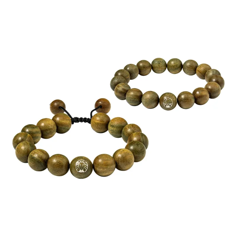 Rastaclat Green Sandalwood Small Lion Chinese Style Wooden Bracelet Unisex-9