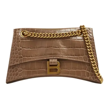 Balenciaga Leather Crossbody Bag Shoulder Bag Women's Brown