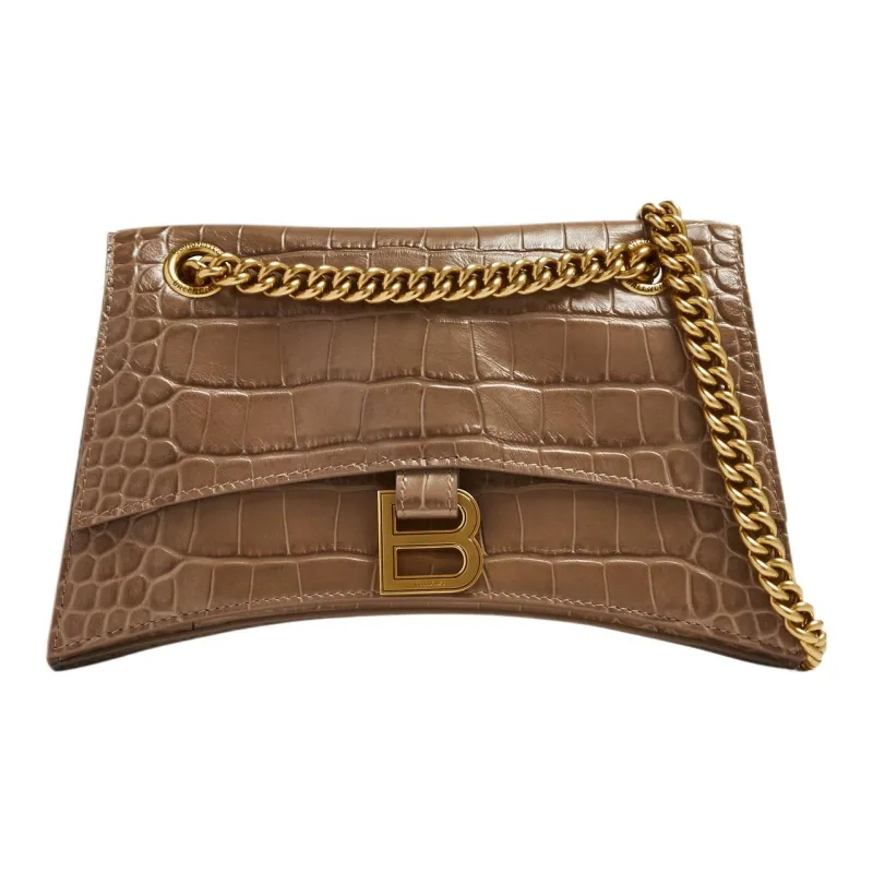 Balenciaga Leather Crossbody Bag Shoulder Bag Women's Brown-0