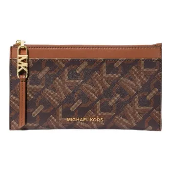 MICHAEL KORS Coated Canvas Wallets Card Holders Large Size Women's Brown