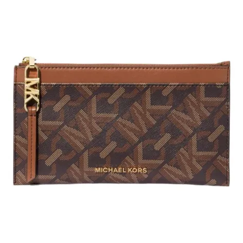 MICHAEL KORS Coated Canvas Wallets Card Holders Large Size Women's Brown