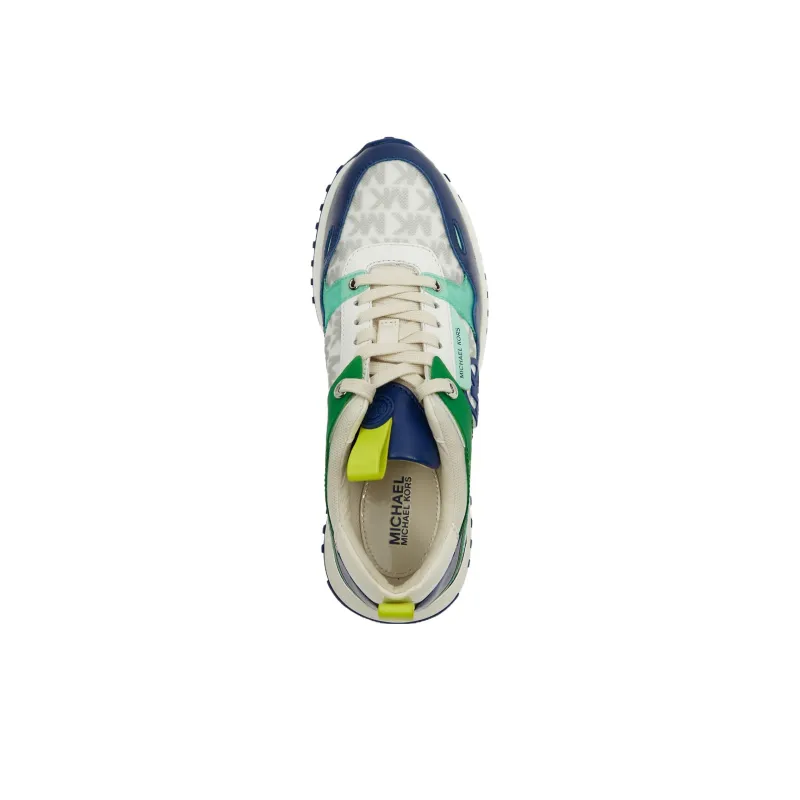 MICHAEL KORS Theo Slip-Resistant Low-Top Sports Casual Shoes Women's White Green Blue-3