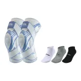 Blue Gray+3 Pack Mixed Color Socks