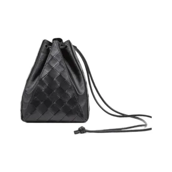 Bottega Veneta Sheepskin Combined With Calfskin Handbag Women's Black