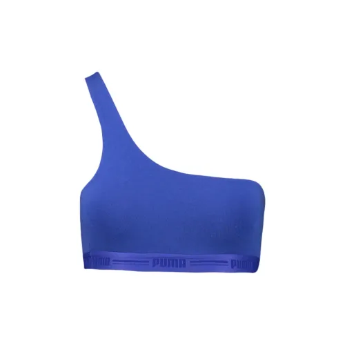 PUMA ONE SHOULDER HEART Sports Underwear Women's Royal Blue