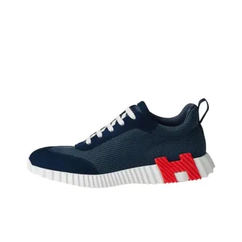 HERMES Bouncing Low-Top Casual Shoes Men's Ocean Blue