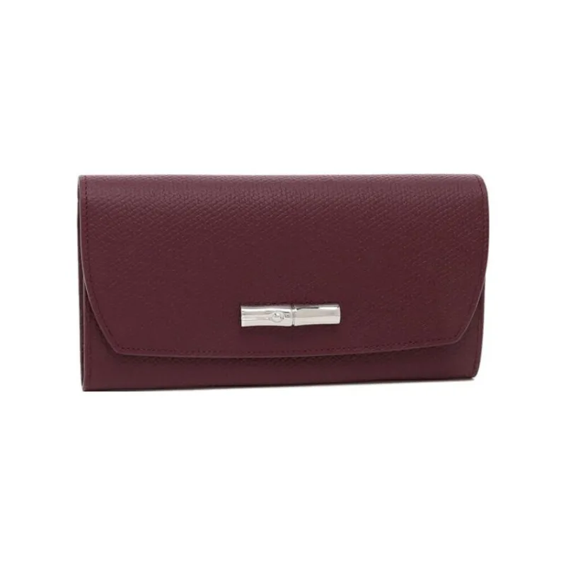 LONGCHAMP Leather Wallet Women's Plum-1