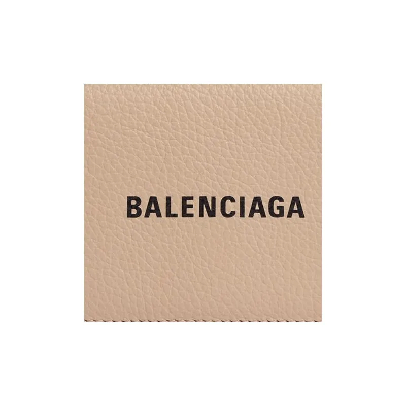 Balenciaga Grained Calfskin Wallet Mini Women's Beige-3