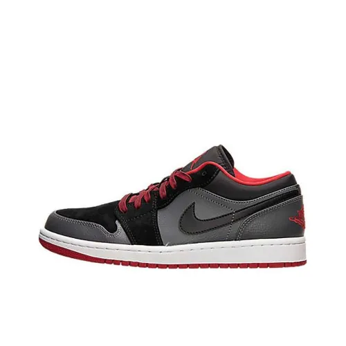 JORDAN 1 Low 'Black Dark Grey Red'
