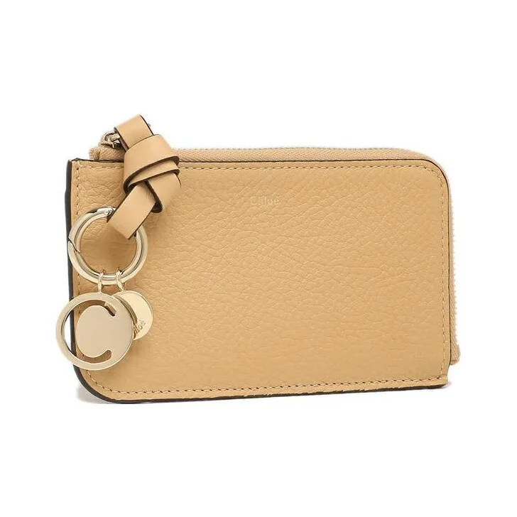 Chloe Leather Coin Purse Unisex Beige-1