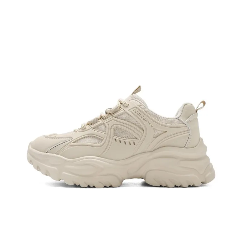 BELLE Abrasion-Resistant Slip-Resistant Low-Top Chunky Sneakers Women's _Nsec Beige Black-5