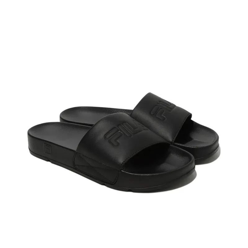 FILA DRIFTER Rubber Sole Abrasion Resistant Slide Slippers Unisex Black Korean Style-2