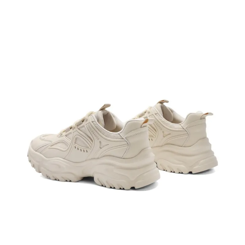 BELLE Abrasion-Resistant Slip-Resistant Low-Top Chunky Sneakers Women's _Nsec Beige Black-7