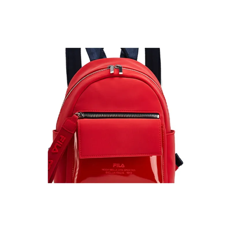 FILA Fabric, Polyurethane, Synthetic Leather Backpack Regular Women's Legend Red-4