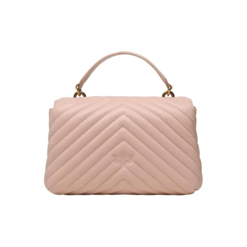 PINKO Puff Leather Handbag, Shoulder Bag, Crossbody Bag Women's Pink-2