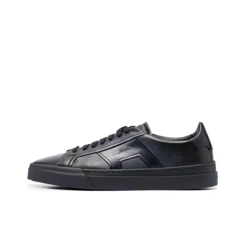 Santoni Double Buckle Leather Sneakers