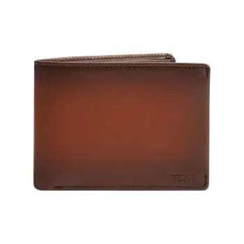 TUMI Leather Wallet Regular Men's Red Brown