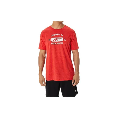 Asics SLEEVE PROPERTY T-Shirts Unisex Red Heather