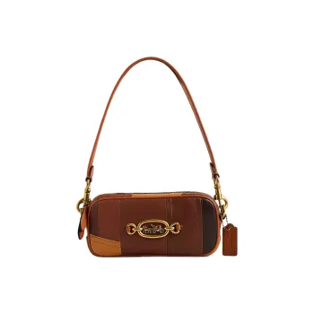 COACH Glove Tanning Baguette Bag, Handbag, Shoulder Bag Trumpets Women's Brass & Multicolor
