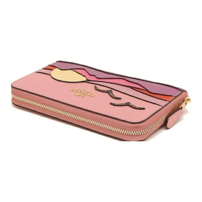 COACH Leather Wallet Medium Size Unisex Light Blush Multicolor-3