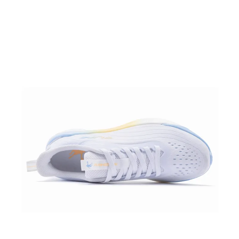 QIAODAN Cushioned Slip-Resistant Lightweight Low-Top EVA Foam Midsole Running Shoes Men's White Orange-3
